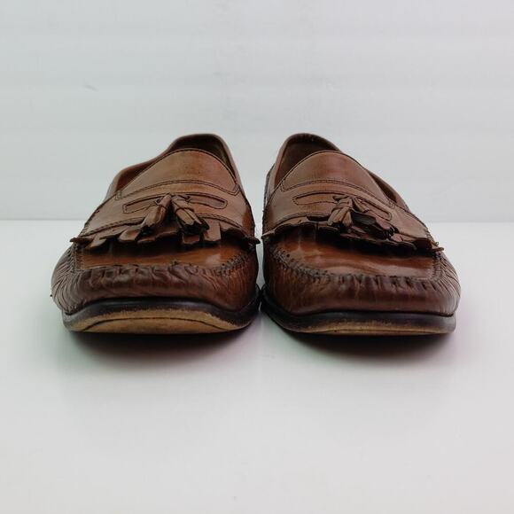 Bostonian Mens Size 11 Brown Leather Slip On Formal Tassel Loafer Shoes main image 5